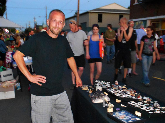 The rock jewelry maker was our left-side neighbor at Last Thursday, September 2011 